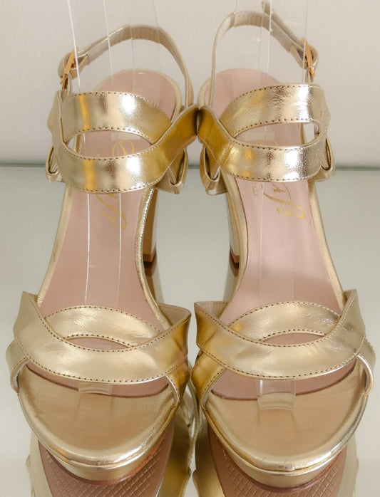 Sandale cuir or art 714 - Gold leather sandal